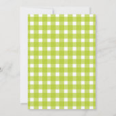 Invitation Plaid Green White En vichy Country Rehearer Dîner (Dos)