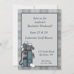 Invitation Plaid gris golf