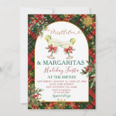 Invitation Plaid Mistletoe & Margaritas Holiday Party Invitat (Devant)