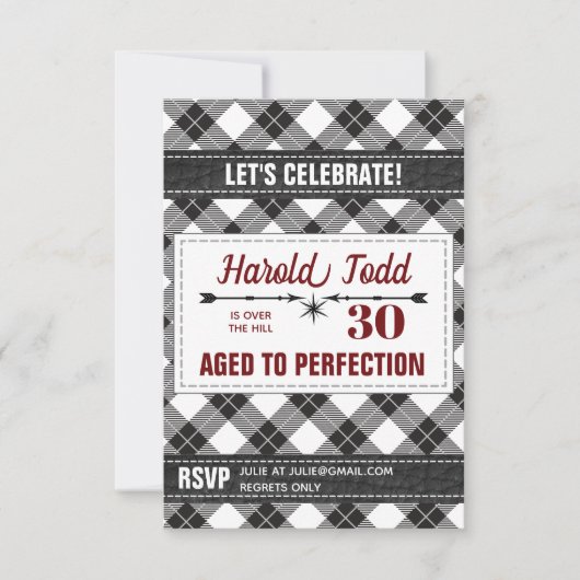 Invitation Plaid Noir Et Blanc Sur La Colline (Devant)