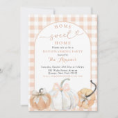 Invitation Plaid Orange Preppy Citrouille Fête de réchauffeme (Devant)