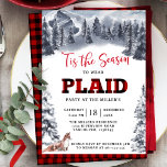 Invitation Plaid Party Winter Mountains et Fox Buffalo Plaid<br><div class="desc">Celebrate the holiday season with a fun plaid party ! Invite with watercolor mountains and forest scenery and fox playing in the snow. Buffalo plaid black and red checkered pattern on the back and details on the front. —For text adjustments you may contact us via email at one2inspiredesigns@gmail.com, any other...</div>