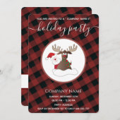 Invitation Plaid Père Noël rendein fête entreprise (Devant / Derrière)