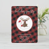 Invitation Plaid Père Noël rendein fête entreprise (Debout devant)
