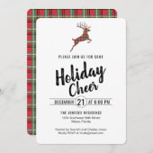 Invitation Plaid Reindeer Holiday Cheval (Devant / Derrière)