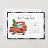 Invitation Plaid Rustique Gordon Tartan Noël Fête de Noël (Devant)