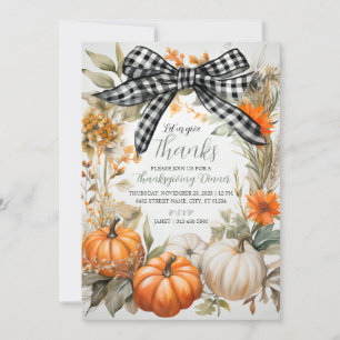 Invitation Plaid Thanksgiving Dinner Party