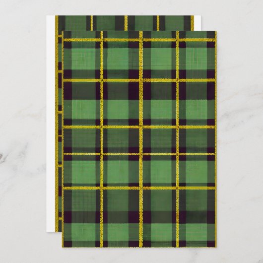 Invitation Plaid vert (Devant / Derrière)
