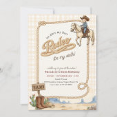 Invitation Plaid Western Desert Cowboy Rodeo 6th Birthday (Devant)