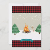 Invitation Plaid Winter Outdoor Bonfire Anniversaire Invitati (Dos)