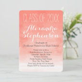 Invitation Plaie de corail Aquarelle Graduation Party Invitat (Debout devant)