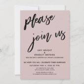 Invitation Plain S'Il Vous Plaît Rejoignez-Nous Mariage Récep (Devant)
