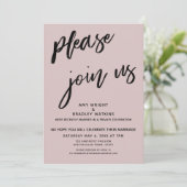 Invitation Plain S'Il Vous Plaît Rejoignez-Nous Mariage Récep (Debout devant)