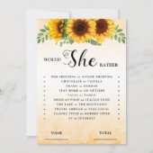 Invitation Plairait-elle Plutôt Sunflower Bridal Game Invitat (Devant)