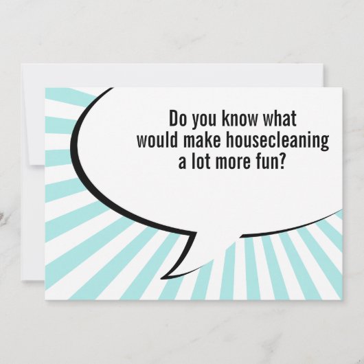 Invitation plaisanterie faisante le ménage de domestique (Devant)