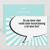 Invitation plaisanterie faisante le ménage de domestique (Devant / Derrière)
