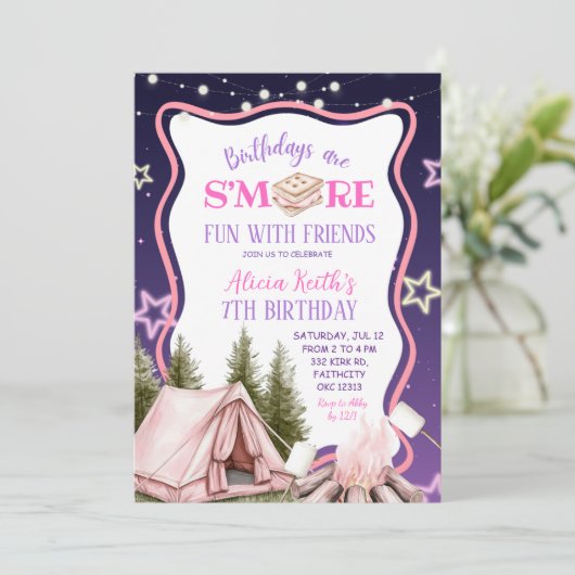 Invitation Plaisir Avec Les Amis Fille Rose (Debout devant)