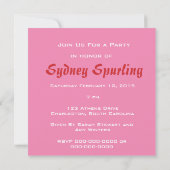 Invitation Plaisir de baie de cerise avec la plaque (Dos)