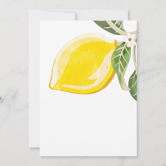 Invitation Plaisir de Citron Vert Fleurs d'Été pour les Futur (Dos)