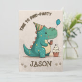 Invitation Plaisir fou à ma fête Dino (Debout devant)