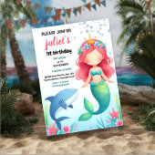 Invitation plaisir poisson cool mer bleu baleine requin 1er a