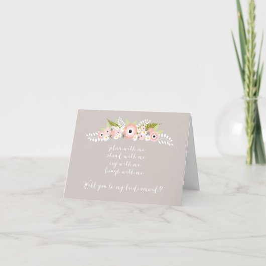 Invitation Plan avec moi, reste avec moi, Floraison de fleurs (Devant)