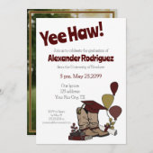 Invitation Plan d'amorçage du capot de graduation Maroon (Devant / Derrière)