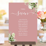 Invitation Plan d'assise florale Rose Dusty Numéro de tableau<br><div class="desc">Ces élégants numéros de table de mariage feuille,  de verdure botanique et de verdure,  sont personnalisables avec le plan d'assise de vos invités,  défini dans une typographie chic. Les cartes sont imprimées à l'avant et à l'arrière (recto double). Conçu par Thisisnotme©</div>