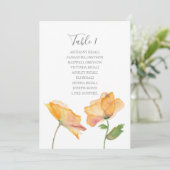 Invitation Plan de la table de Mariage de fleurs d'aquarelle (Debout devant)