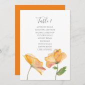 Invitation Plan de la table de Mariage de fleurs d'aquarelle (Devant / Derrière)