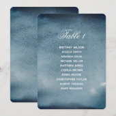 Invitation Plan de mariage à l'aquarelle bleue avec dispositi (Devant / Derrière)