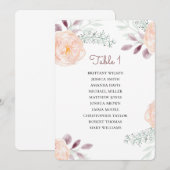 Invitation Plan de mariage floral avec des fleurs de pêcher.  (Devant / Derrière)