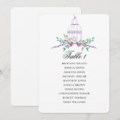 Invitation Plan de mariage floral avec tableau de disposition (Devant / Derrière)