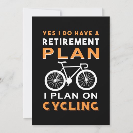 Invitation Plan de retraite sur lequel je vais faire du vélo (Devant)