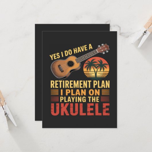Invitation Plan de retraite Ukulele Drôle (Devant/Arrière en situation)