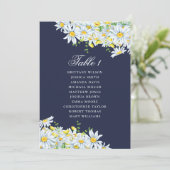 Invitation Plan de table à l'aquarelle avec des marguerites.  (Debout devant)