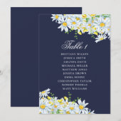 Invitation Plan de table à l'aquarelle avec des marguerites.  (Devant / Derrière)