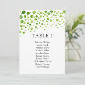 Invitation Plan de table à pois verts. Plan de table de maria (Debout devant)