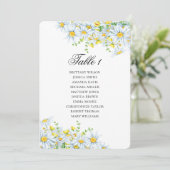 Invitation Plan de table aux fleurs de camomille. Mariage fle (Debout devant)