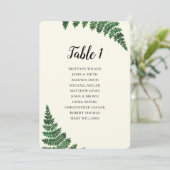 Invitation Plan de table avec fougère verte. Plan de table de (Debout devant)