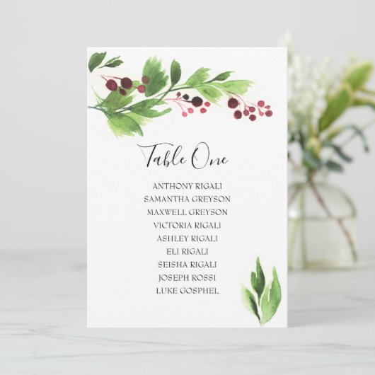 Invitation Plan de table de l'aquarelle de Noël (Debout devant)