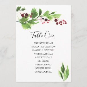 Invitation Plan de table de l'aquarelle de Noël