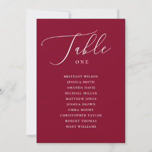 Invitation Plan de table de mariage à calligraphie élégante B