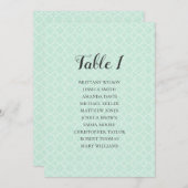 Invitation Plan de table de mariage à la menthe. Plan de tabl (Devant / Derrière)