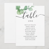 Invitation Plan de table de mariage à l'aquarelle eucalyptus  (Devant / Derrière)