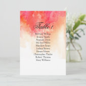 Invitation Plan de table de mariage à l'aquarelle rouge. Plan (Debout devant)