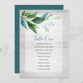 Invitation Plan de table de mariage à l'aquarelle rustique av (Devant / Derrière)