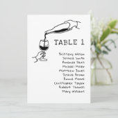 Invitation Plan de table de mariage au vin à dessin à main le (Debout devant)