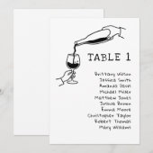 Invitation Plan de table de mariage au vin à dessin à main le (Devant / Derrière)