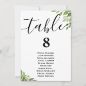 Invitation Plan de table de mariage avec feuillage vert sauge (Devant)